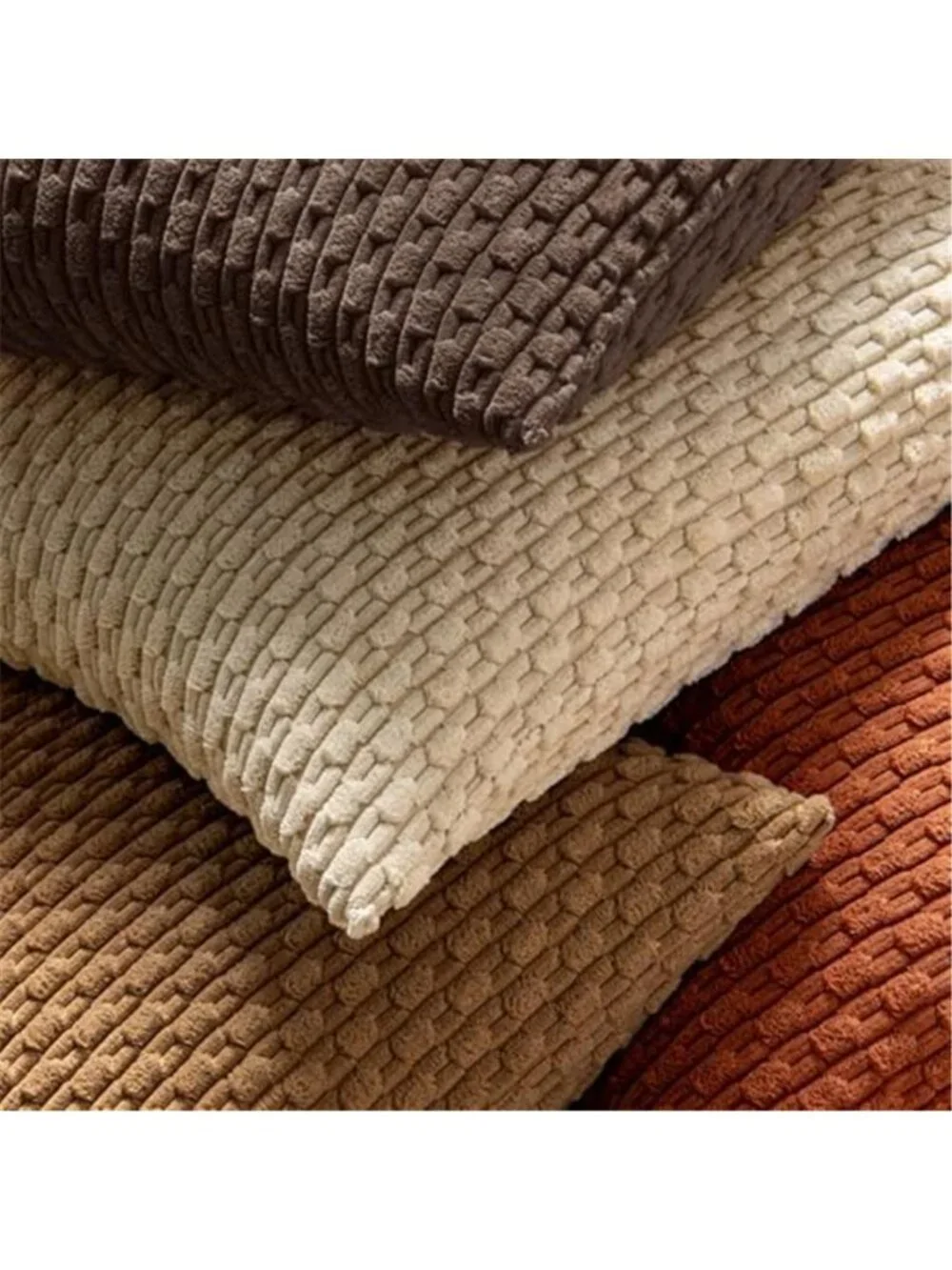 Decorative Throw Pillow Covers 18x18 Dark Brown Textured Corduroy